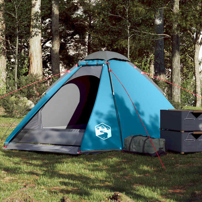 Camping Tent Dome 4-Person Blue Waterproof