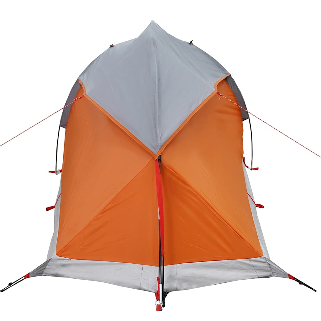 Camping Tent Dome 1-Person Grey and Orange Waterproof