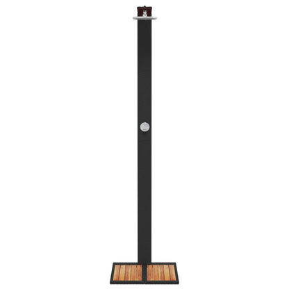 Outdoor Shower Black 50x55x224 cm Poly Rattan and Acacia Wood