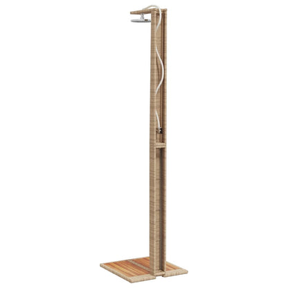 Outdoor Shower Beige 50x55x224 cm Poly Rattan and Acacia Wood