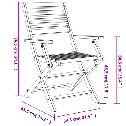 Garden Chair |  Set of 2 | Light Wood | Solid Acacia wood