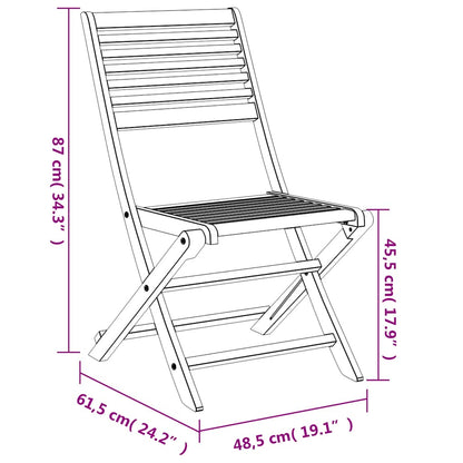 Folding Chairs 2 pcs 48,5x61,5x87 cm Solid Wood Acacia