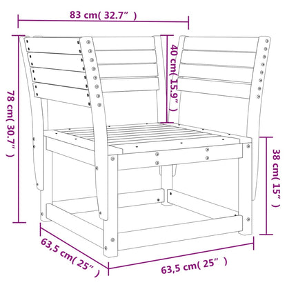Garden Chair | Wax brown | Solid pine wood | Standard | Modular