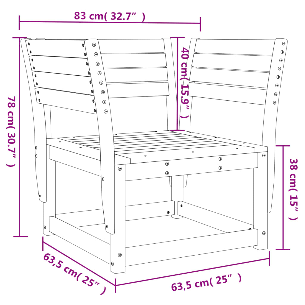 Garden Chair | Natural Wood | Vacuum Pressure Impregnated Pinewood