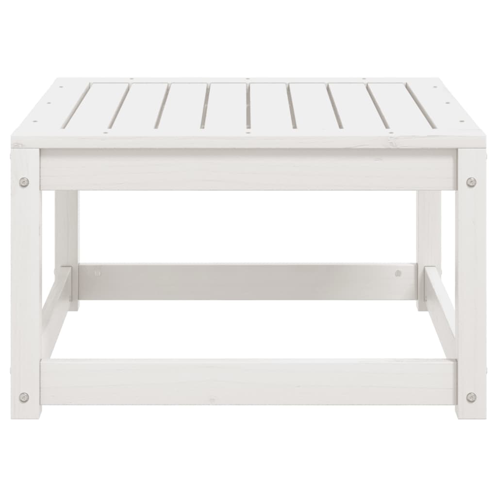 Garden Footstool | White | Solid Pine Wood | Standard | Modular