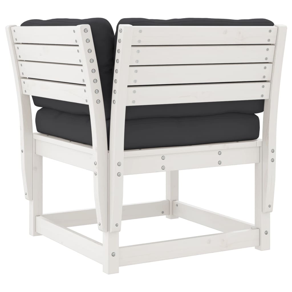 Garden Sofa | White | Solid pine wood, Polyester | Standard | Modular