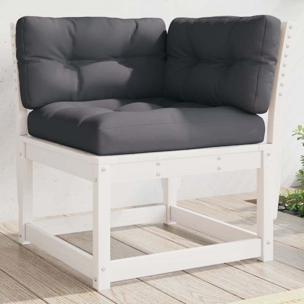 Garden Sofa | White | Solid pine wood, Polyester | Standard | Modular