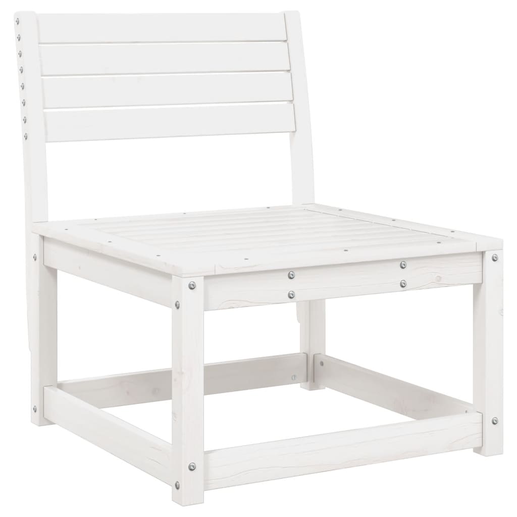 Garden Sofa | White and Anthracite | Solid Pine Wood, Polyester | Medium