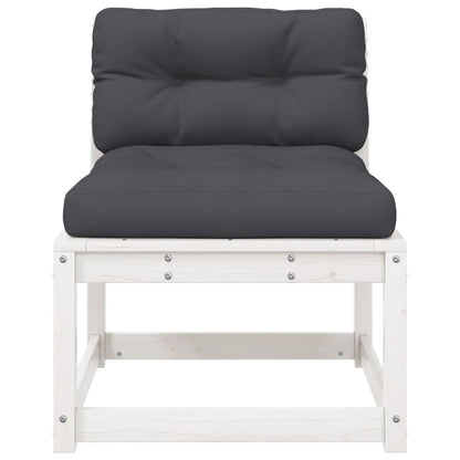Garden Sofa | White and Anthracite | Solid Pine Wood, Polyester | Medium