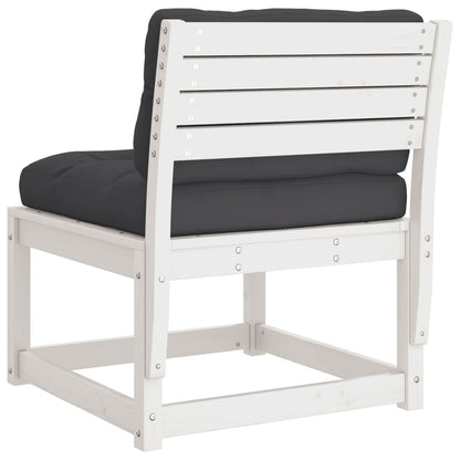Garden Sofa | White and Anthracite | Solid Pine Wood, Polyester | Medium