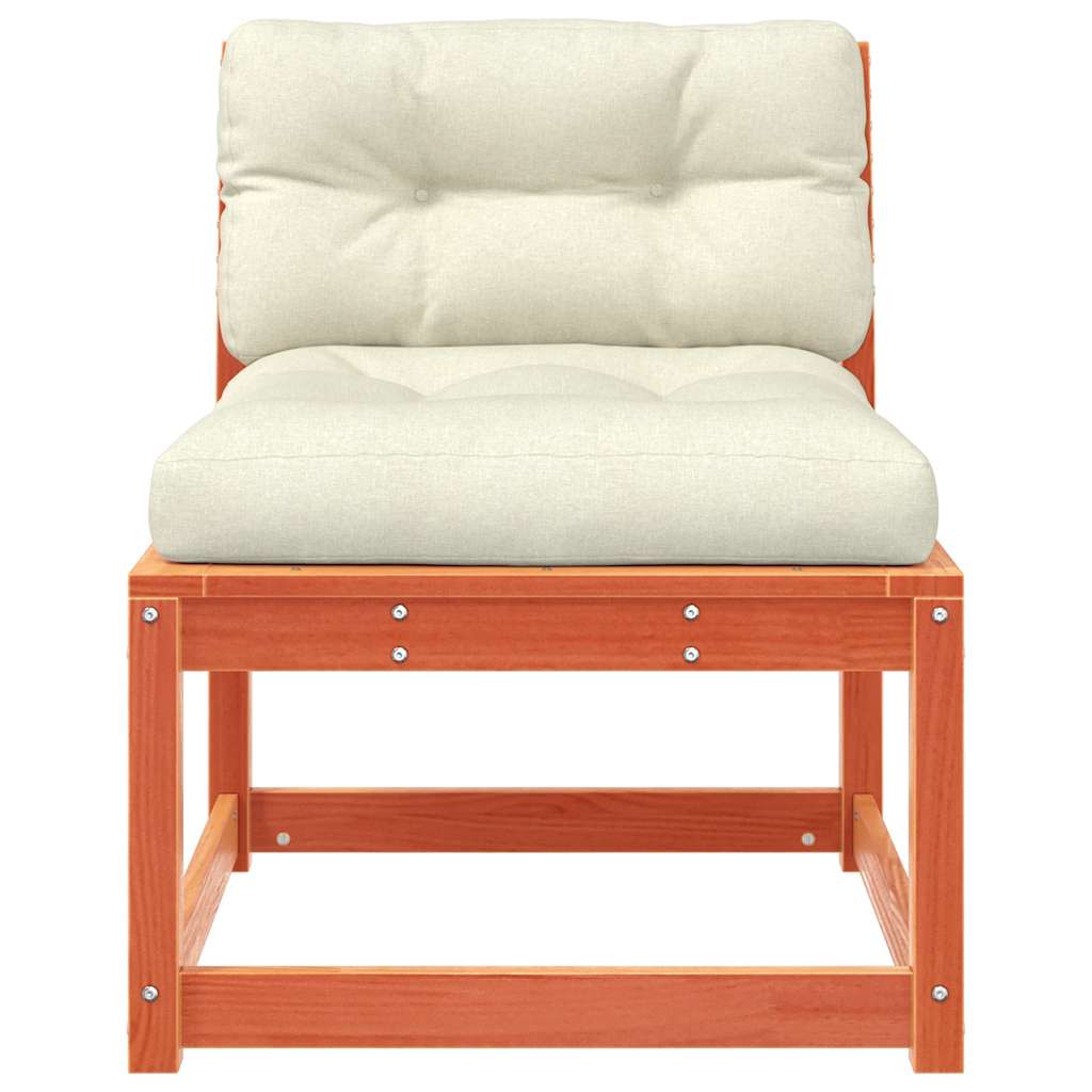 Garden Sofa with Cushions Wax Brown Solid Wood Pine