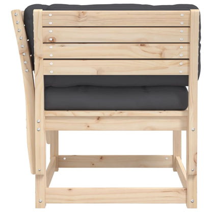 Garden Sofa Armrest with Cushions Solid Wood Pine