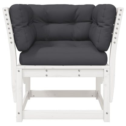Garden Sofa | White, Anthracite | Solid pine wood, Polyester | Medium