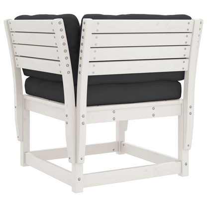 Garden Sofa | White, Anthracite | Solid pine wood, Polyester | Medium