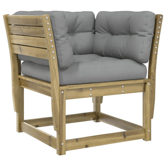 Garden Sofa | Grey | Solid Pine Wood | Medium | Modular | Garden Sofa