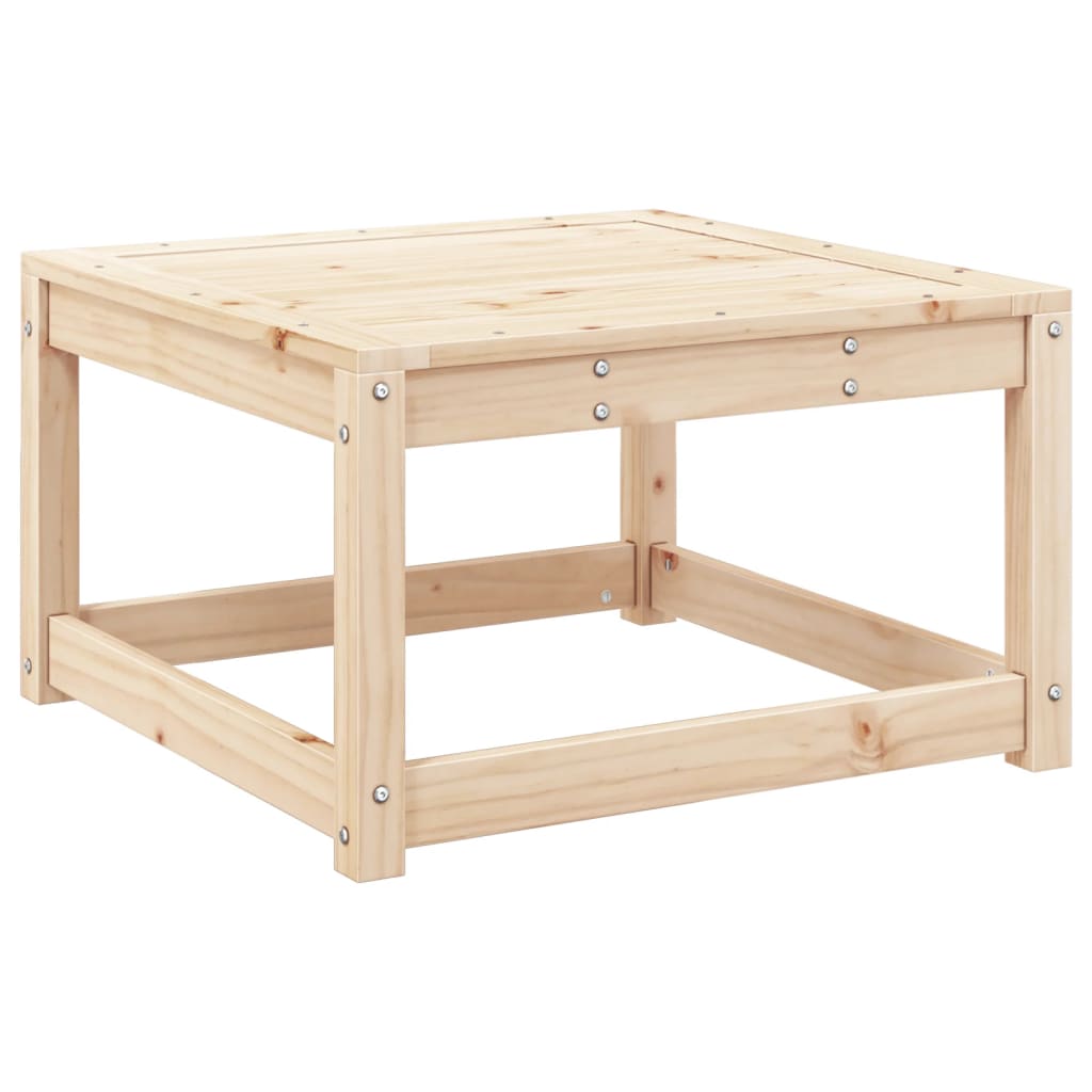 Garden Footstool with Cushions Solid Wood Pine