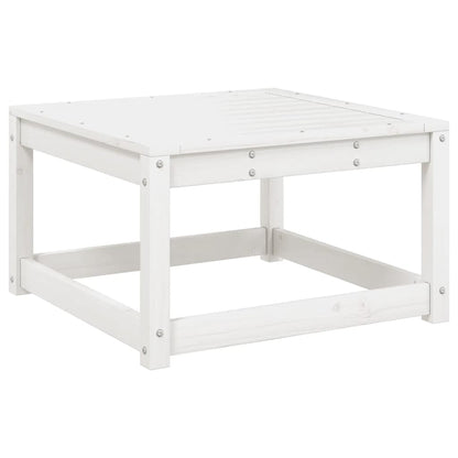 Garden Footstool with Cushions White Solid Wood Pine