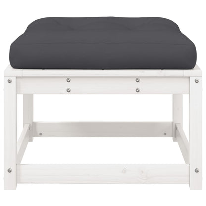 Garden Footstool | White | Solid pine wood | 83 x 73 x 78 cm | Modular
