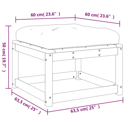 Garden Footstool | Cream white | Solid douglas wood | Medium | Modular