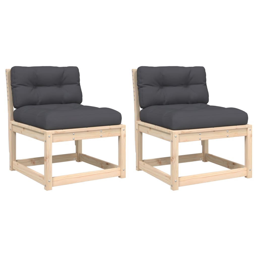 Garden Sofa | Set of 2 | Anthracite | Solid Pine Wood | Medium | Modular
