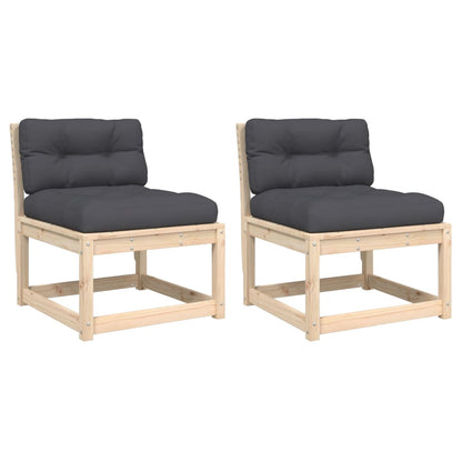 Garden Sofa | Set of 2 | Anthracite | Solid Pine Wood | Medium | Modular
