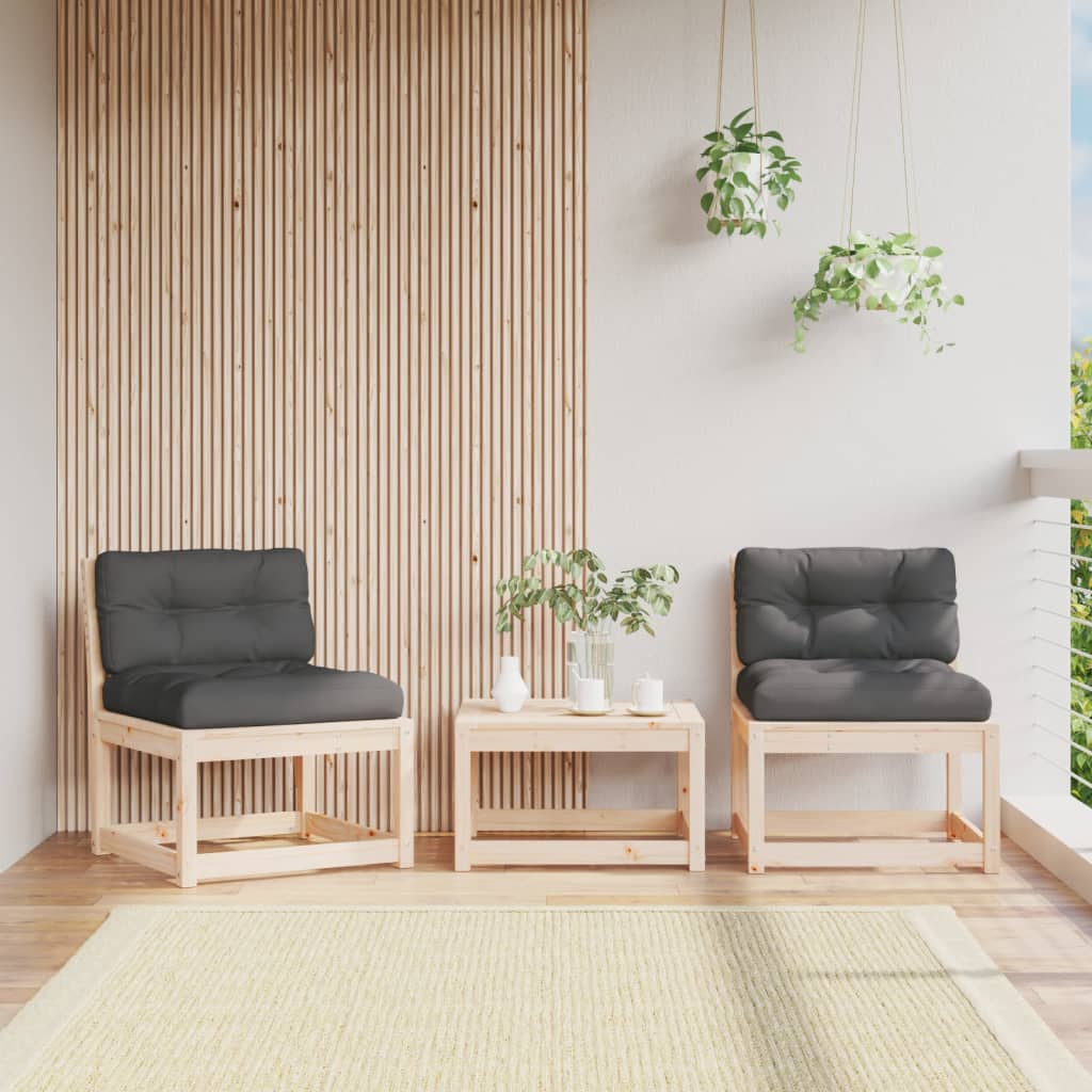 Garden Sofa | Set of 2 | Anthracite | Solid Pine Wood | Medium | Modular
