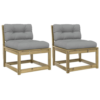 Garden Sofas with Cushions 2pcs Impregnated Wood Pine