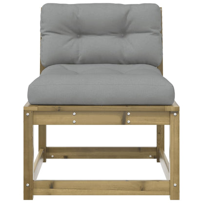 Garden Sofa | Set of 2 | Grey | Impregnated pine wood, Polyester | Medium