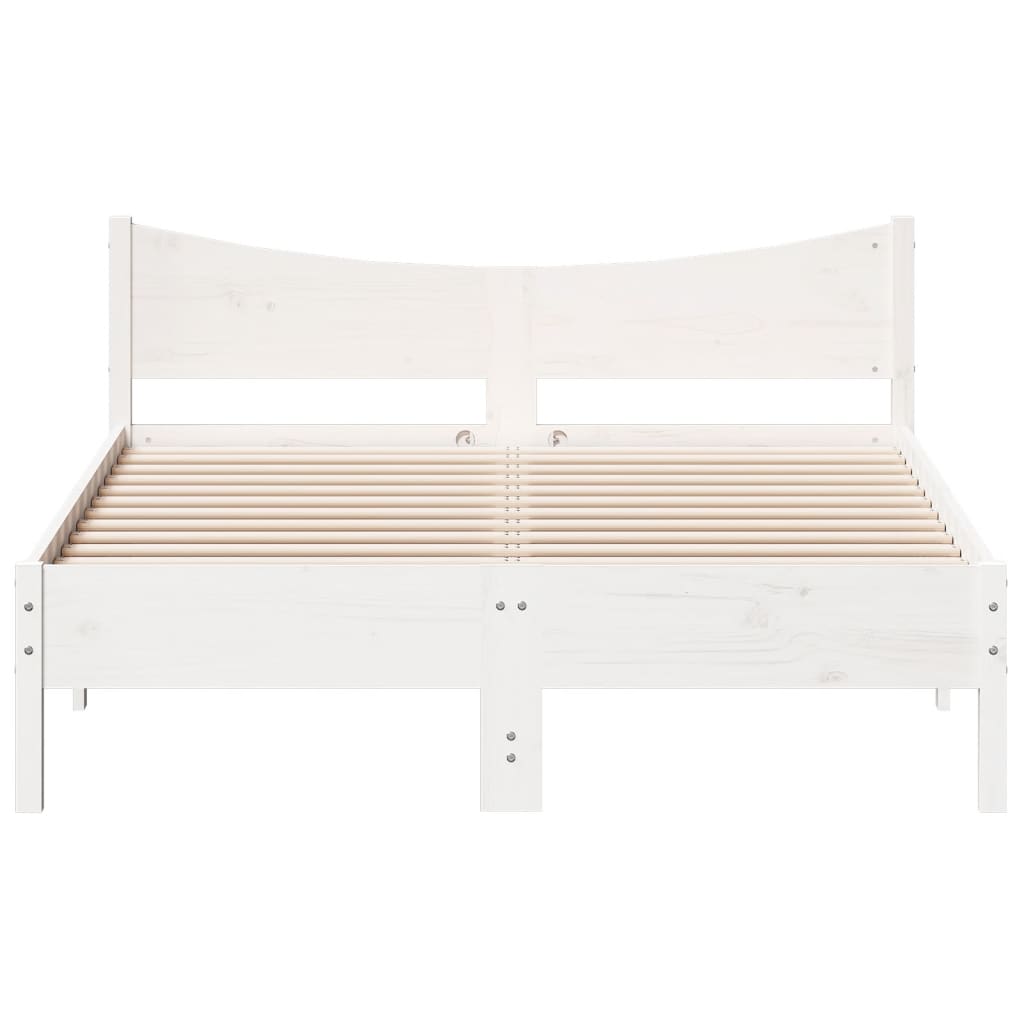 Bed Frame without Mattress White 140x200 cm Solid Wood Pine