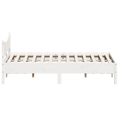 Bed Frame without Mattress White 120x200 cm Solid Wood Pine