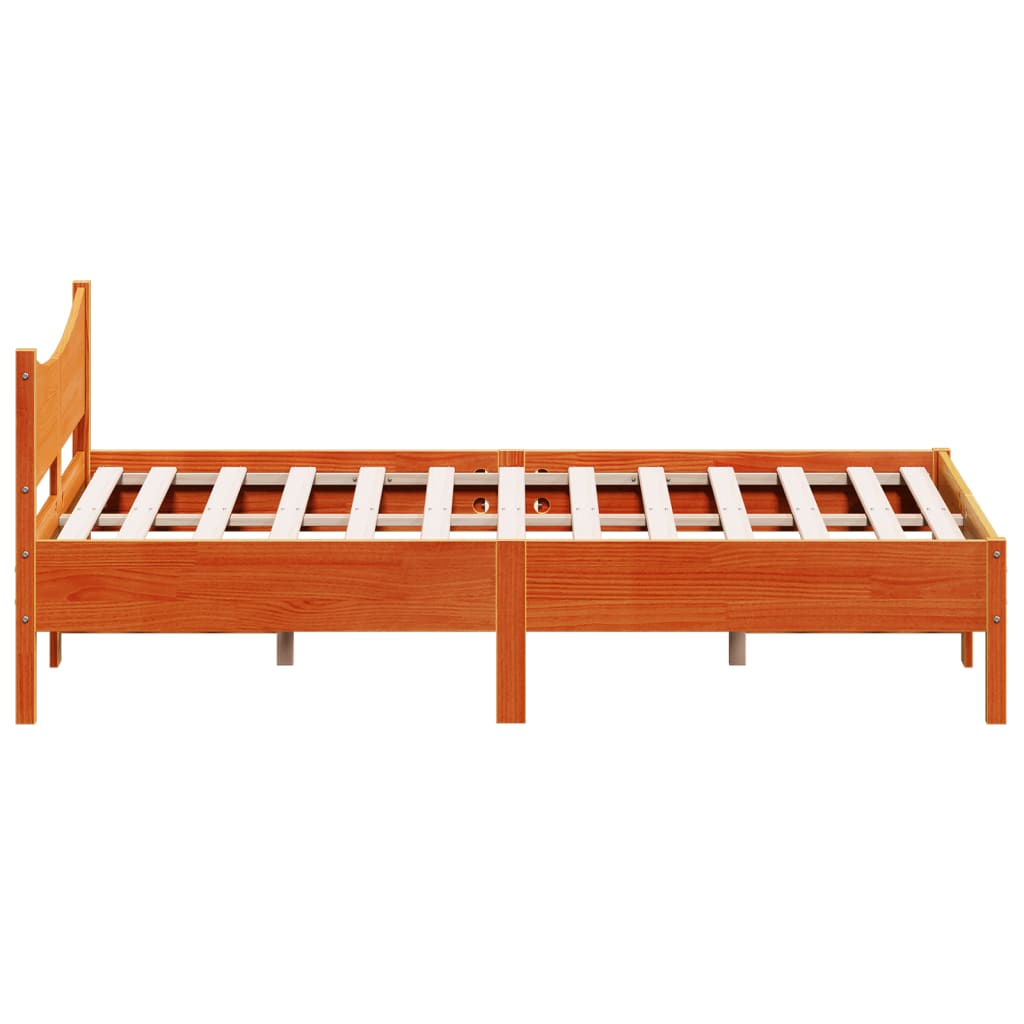 Bed Frame without Mattress Wax Brown 120x200 cm Solid Wood Pine