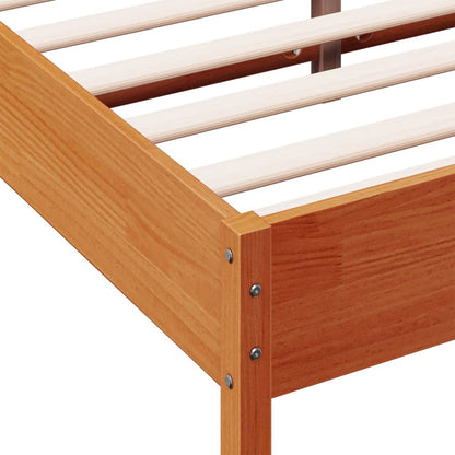 Bed Frame without Mattress Wax Brown 120x200 cm Solid Wood Pine