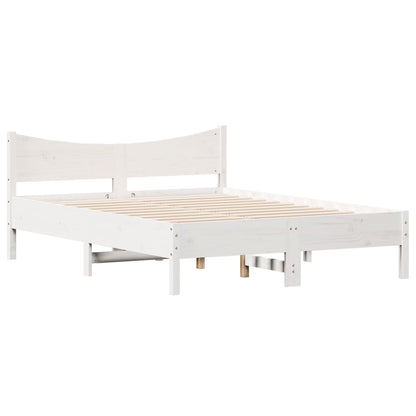 Bed Frame without Mattress White 140x190 cm Solid Wood Pine