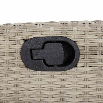 Reclining Garden Bench with Cushions Light Grey Poly Rattan