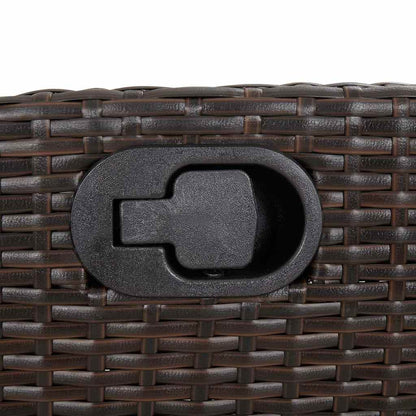 Reclining Garden Bench with Cushions Brown Poly Rattan