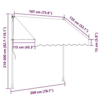 Retractable Awning Anthracite 200x150 cm Fabric and Steel