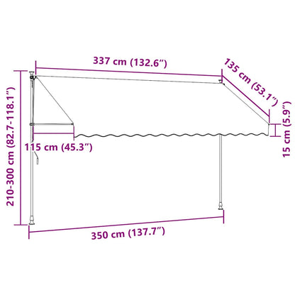 Retractable Awning Anthracite 350x150 cm Fabric and Steel