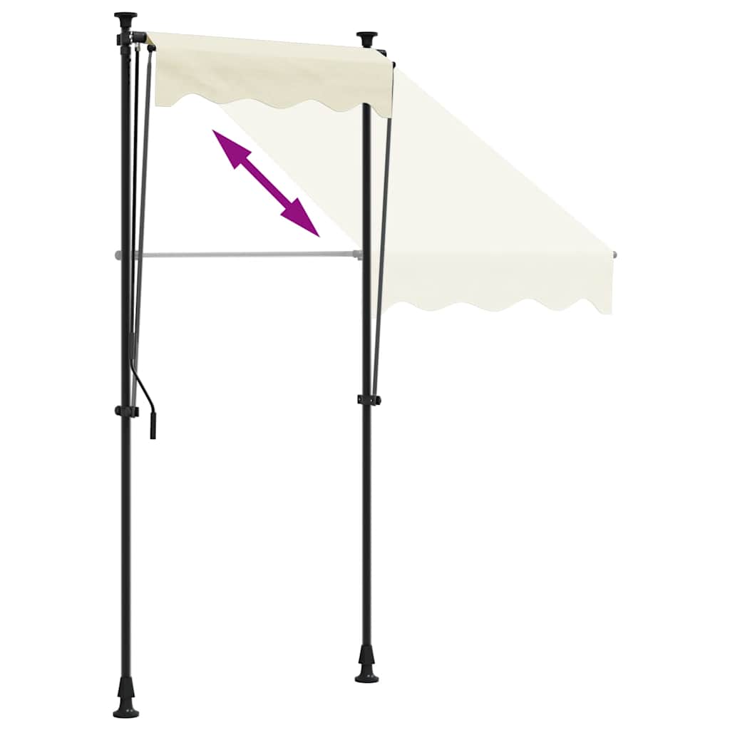 Retractable Awning Cream 150x150 cm Fabric and Steel
