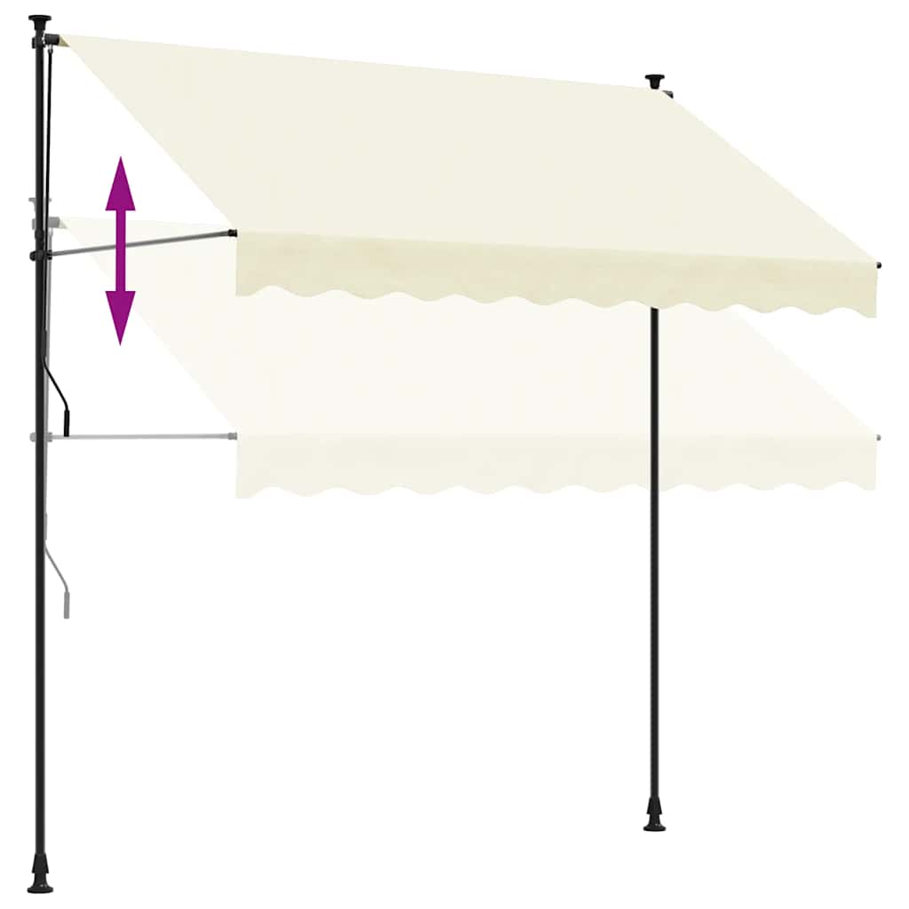 Retractable Awning Cream 300x150 cm Fabric and Steel