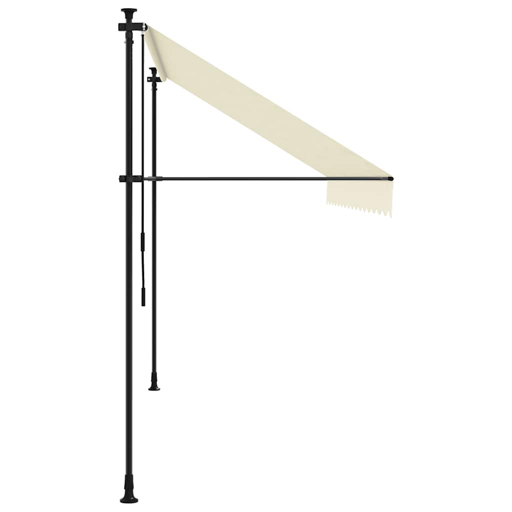 Retractable Awning Cream 350x150 cm Fabric and Steel