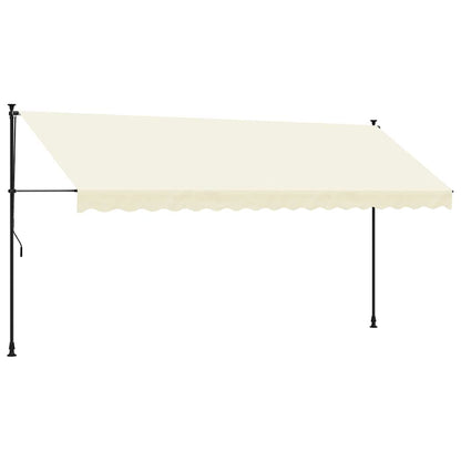Retractable Awning Cream 400x150 cm Fabric and Steel