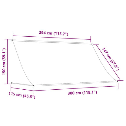 Retractable Awning Anthracite 300x150 cm Fabric and Steel