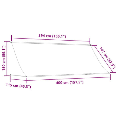 Retractable Awning Anthracite 400x150 cm Fabric and Steel
