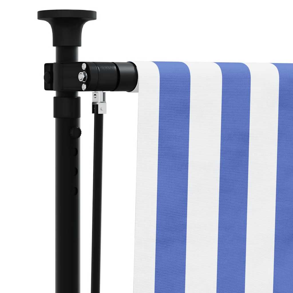 Outdoor Roller Blind Blue and White 100x270 cm Fabric&Steel