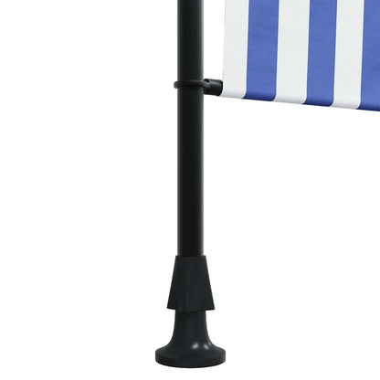 Outdoor Roller Blind Blue and White 200x270 cm Fabric&Steel