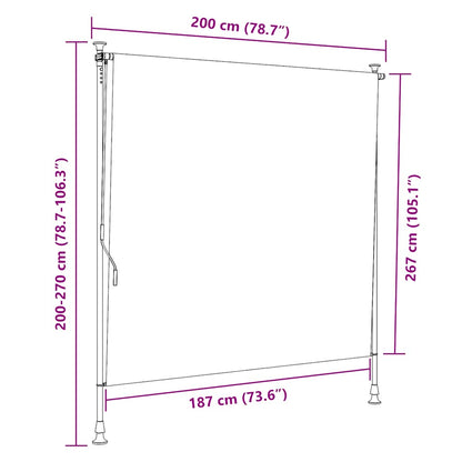 Outdoor Roller Blind Blue and White 200x270 cm Fabric&Steel