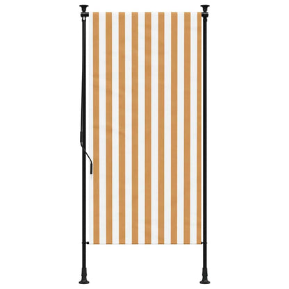 Outdoor Roller Blind Orange and White 100x270 cm Fabric&Steel