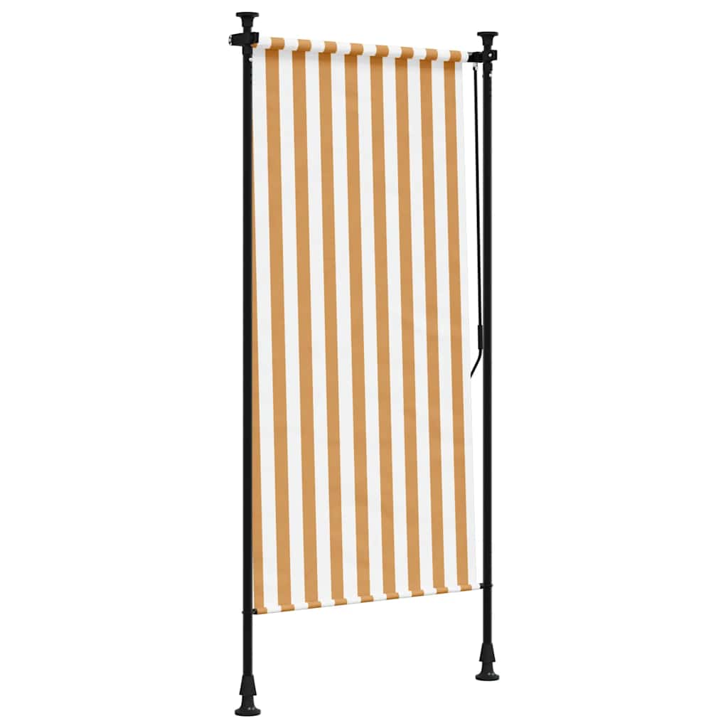 Outdoor Roller Blind Orange and White 100x270 cm Fabric&Steel