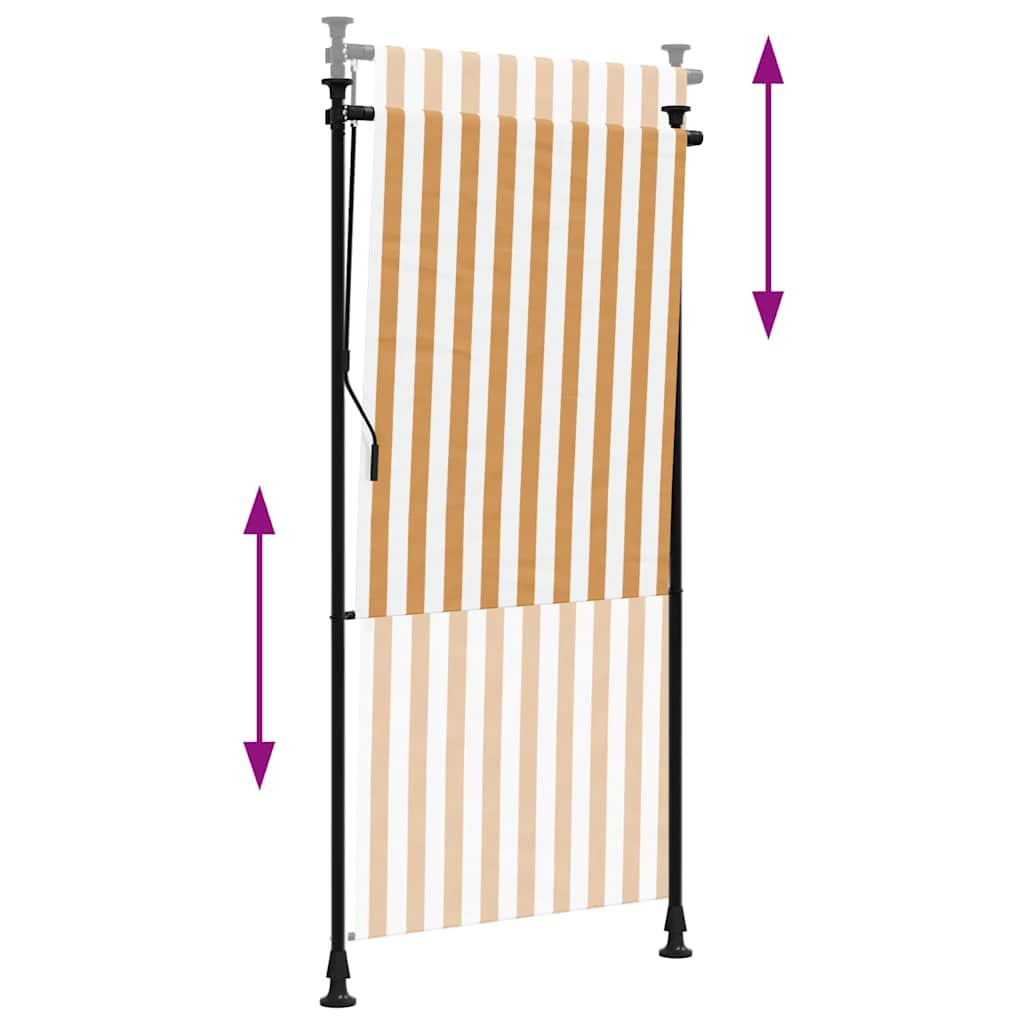 Outdoor Roller Blind Orange and White 100x270 cm Fabric&Steel