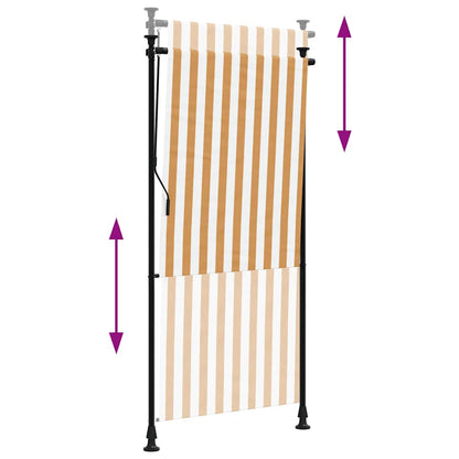 Outdoor Roller Blind Orange and White 100x270 cm Fabric&Steel
